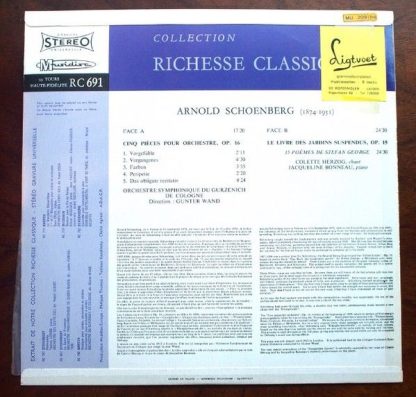 Musidisc RC 691 - Opus 16 - Cinq Pièces Pour Orchestre / Opus 15 - Image 2