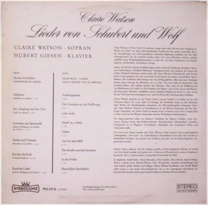 Intercord 992-09 K (J 992/9) - Lieder Von Schubert Und Wolf - Image 2