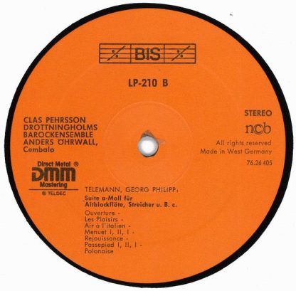 BIS LP-210 - Recorder Concerti = Blockflötenkonzerte - Image 4