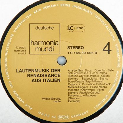 Deutsche Harmonia Mundi 1C 149 - 99 605/07 - Lautenmusik Der Ren - Image 6
