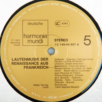 Deutsche Harmonia Mundi 1C 149 - 99 605/07 - Lautenmusik Der Ren - Image 7
