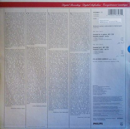 Philips Digital Classics 416 648-1 - Mozart Piano Sonatas KV 310 - Image 2