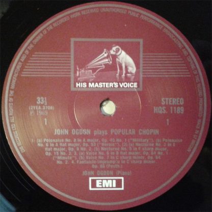 His Master's Voice HQS 1189 - Plays Popular Chopin - Image 3