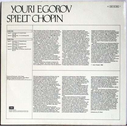EMI 1C 067-43 382 T - Youri Egorov Spielt Chopin - Image 2