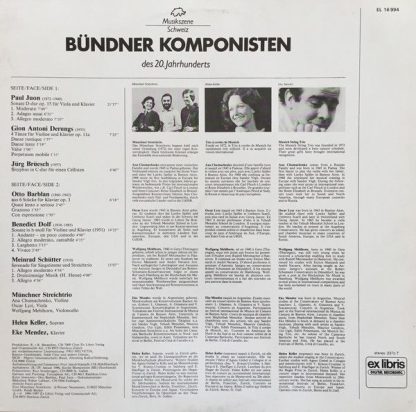 Ex Libris EL 16 994 - Bündner Komponisten Des 20. Jahrhunderts - Image 2