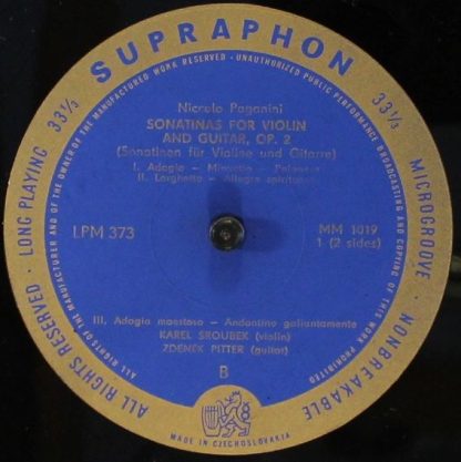 Supraphon LPM 373 - Sonatinas For Violin And Guitar, Op. 3 - Image 3