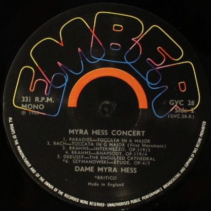 Ember Records GVC 28 - Myra Hess Concert - Image 4