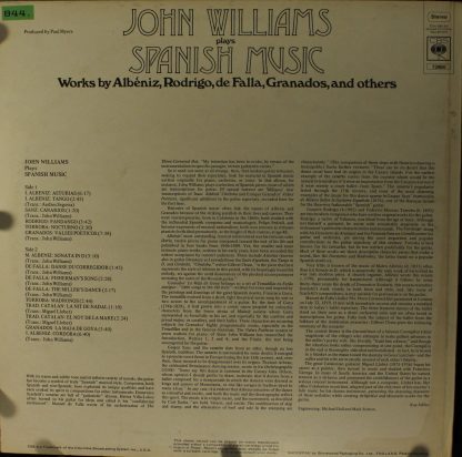 CBS 72860 - John Williams Plays Spanish Music - Image 2