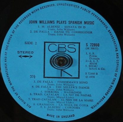CBS 72860 - John Williams Plays Spanish Music - Image 4