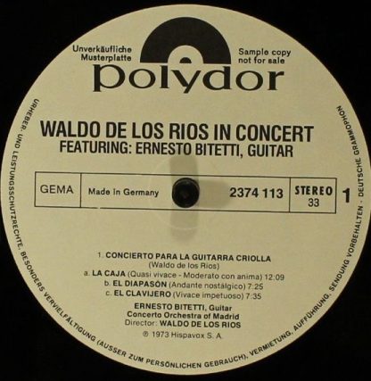 Polydor 2374 113 - In Concert Featuring Ernesto Bitetti Guitar - Image 3
