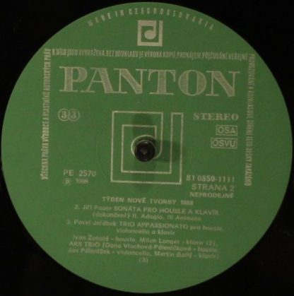 Panton 81 0850—1111 - Piano Trio/ Sonata For Violin And Piano/ T - Image 4