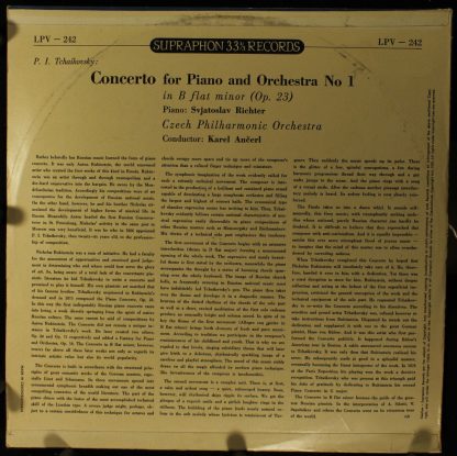 Supraphon LPV 242 - Concerto For Piano And Orchestra No. 1 - Image 2