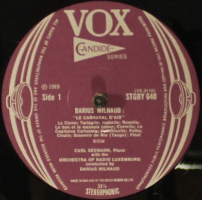 VOX (6) STGBY 640 - Le Carnival D'Aix / Concerto For Viola And O - Image 3