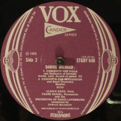 VOX (6) STGBY 640 - Le Carnival D'Aix / Concerto For Viola And O - Image 4