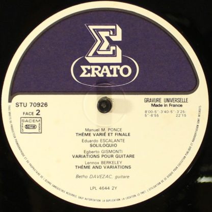 Erato STU 70926 - Variations Sur La Guitare - Image 6