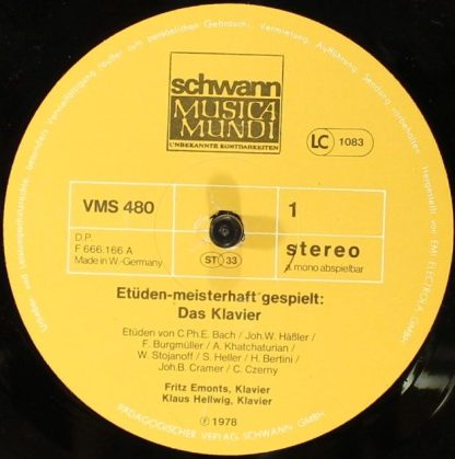 Schwann Musica Mundi VMS 480 - Etüden-Meisterhaft Gespielt: Das - Image 5