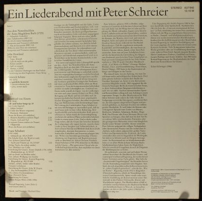 Eterna 8 27 940 - Ein Liederabend Mit Peter Schreier - Image 2