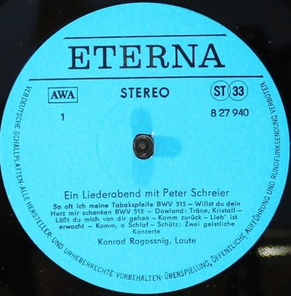 Eterna 8 27 940 - Ein Liederabend Mit Peter Schreier - Image 3