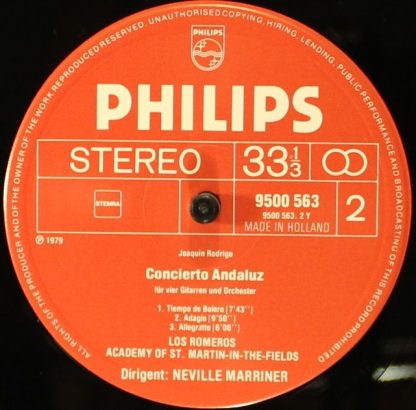 Philips 9500 563 - Concierto De Aranjuez & Concierto Andaluz - Image 4