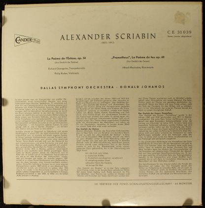 Candide CE 31039 - Two Tone Poems : The Poem Of Ecstasy, Op. 54 - Image 2