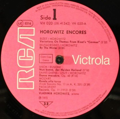RCA Victrola VH 020 - Horowitz Encores - Image 3