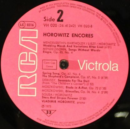 RCA Victrola VH 020 - Horowitz Encores - Image 4
