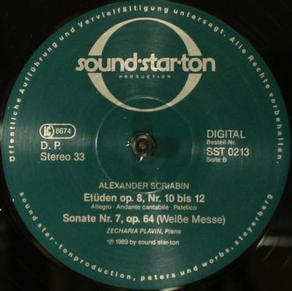 Sound-Star-Ton SST 0213 - Etüden Op.8 - Sonate Nr.7 Op.64 - Image 4