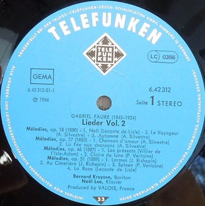 TELDEC »Telefunken-Decca« Schallplatten GmbH 6.42312 AS - Lieder - Image 3
