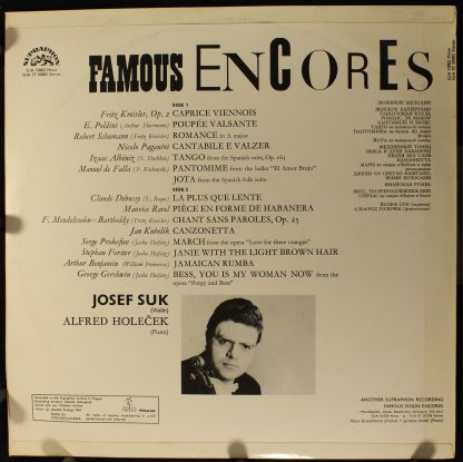 Supraphon SUA 10882 - Plays Violin Encores - Image 2