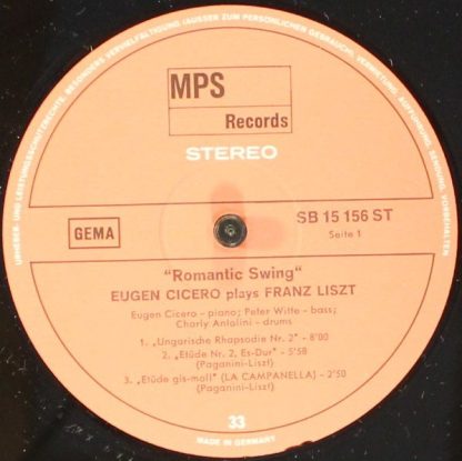 MPS SB 15 156 ST - Romantic Swing  (Eugen Cicero Plays Franz Lis - Image 5