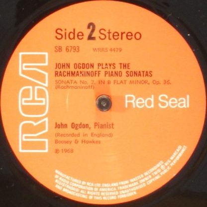 RCA Red Seal SB 6793 - Plays The Rachmaninoff Piano Sonatas - Image 4