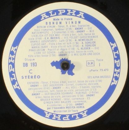 Alpha Brussels DB 193 - Bonum Vinum - Musique Allemande Des 15ᵉ - Image 6