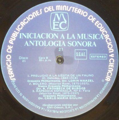 MEC Disco 21 - Iniciación A La Música / Antología Sonora 21 - Image 3
