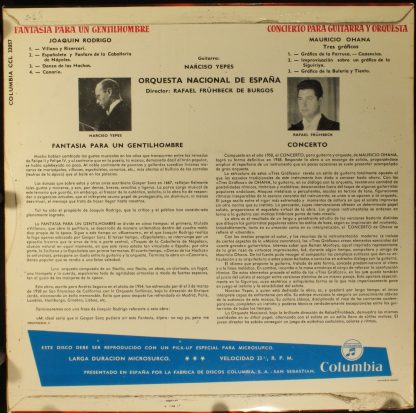 Columbia CCL 32057 - Fantasia Para Un Gentilhombre / Concerto Pa - Image 2