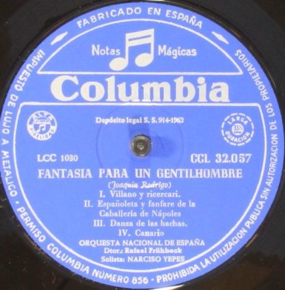 Columbia CCL 32057 - Fantasia Para Un Gentilhombre / Concerto Pa - Image 3