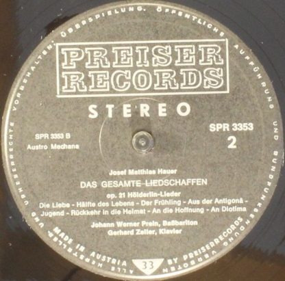 Preiser Records SPR 3353/4 - Das Gesamte Liedschaffen - Image 7