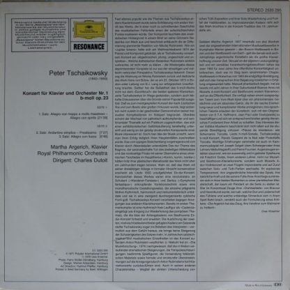 Deutsche Grammophon 2535 295 - Klavierkonzert Nr.1, b-Moll - Image 2