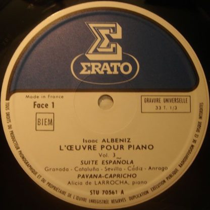 Erato STU 70561 - L'Œuvre Pour Piano - Vol. III - Image 3