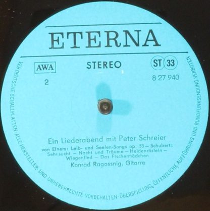 Eterna 8 27 940 - Ein Liederabend Mit Peter Schreier - Image 3