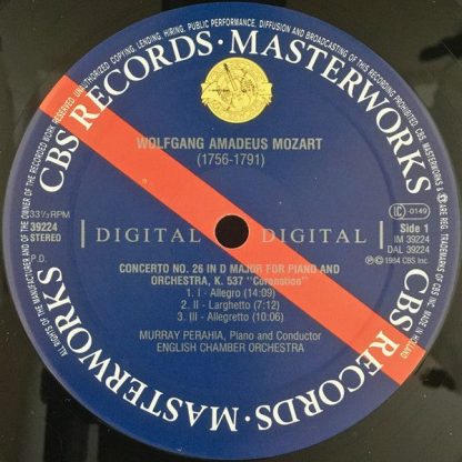 CBS Masterworks IM 39224 - Piano Concerto No. 26, K. 537 "Corona - Image 3