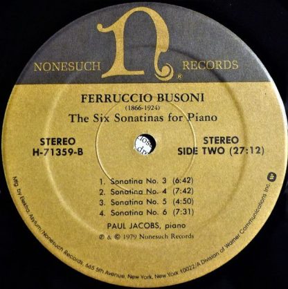 Nonesuch Records H-71359 - The Six Sonatinas For Piano - Image 4