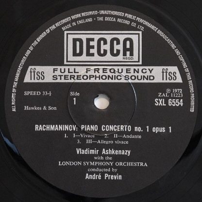 DECCA SXL 6554 - Piano Concertos Nos.1 And 2 - Image 3
