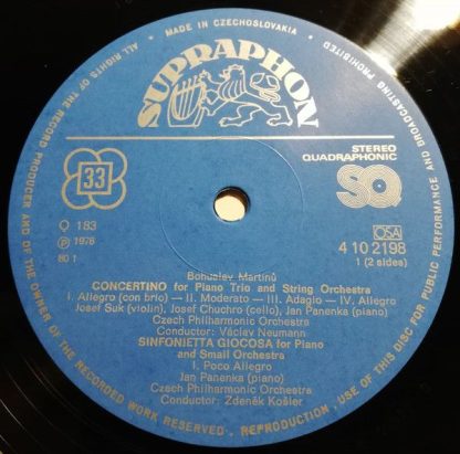Supraphon 4 10 2198 - Concertino For Piano Trio And String Orche - Image 3