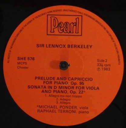 Pearl SHE 576 - Piano Sonata, Viola Sonata, Prelude And Capricio - Image 4