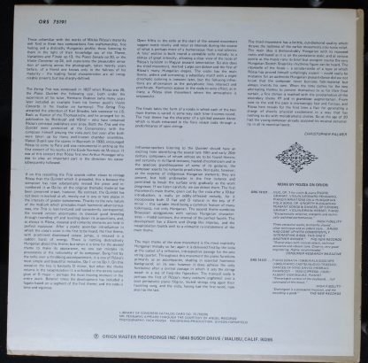 Orion ORS 75191 - Piano Quintet, Op. 2 / String Trio, Op. 1 - Image 2