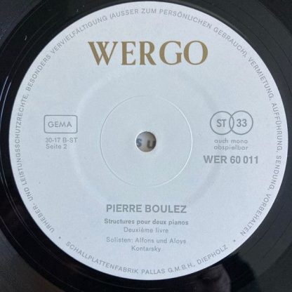 WERGO WER 60 011 - Structures Pour Deux Pianos, Premier Livre Et - Image 4