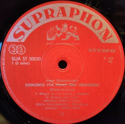 Supraphon SUA ST 50030 - Concerto For Piano And Orchestra - Image 3