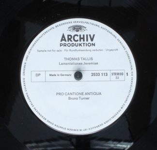 Archiv Produktion 2533 113 - Lamentationes Jeremiae / Missa Tres