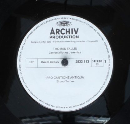 Archiv Produktion 2533 113 - Lamentationes Jeremiae / Missa Tres