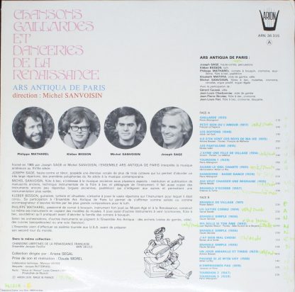 ARION AR 36 315 - Chansons Gaillardes Et Danceries De La Renaiss - Image 2